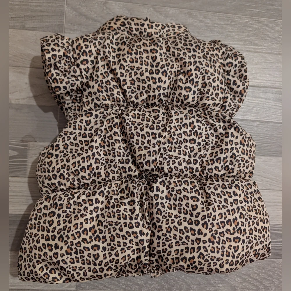 Baby Gap Leopard Puffer Vest Size 6-12m